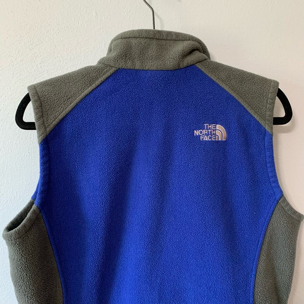 The North Face  Women's Full Zip Fleece Vest L Blue Gray Zip Pockets Warm - Picture 7 of 16